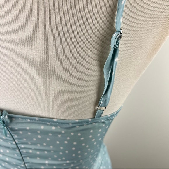 Kittenish Polka Dot Cutout Dress in Light Blue, Medium - Picture 8 of 13